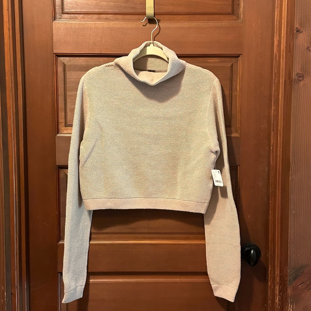 NWT Free People Beige Cowl Neck Sweater Size M